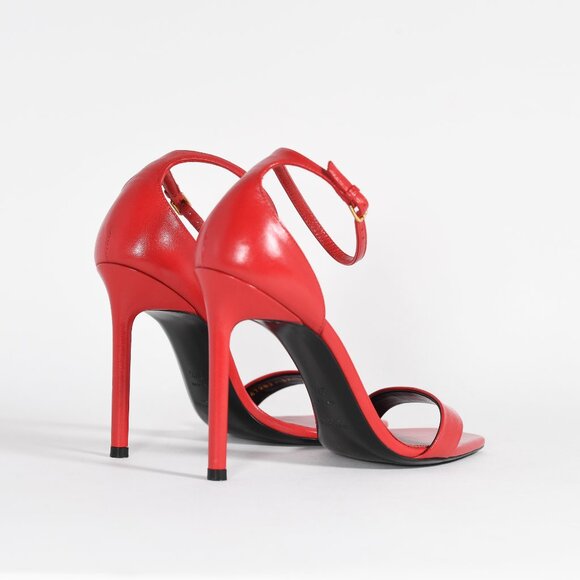 Saint Laurent Amber 85 Red Leather Sandals – Iconic and Elegant Design - Picture 8 of 15